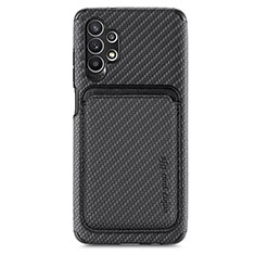 Ultra-thin Silicone Gel Soft Case Cover with Magnetic S02D for Samsung Galaxy A32 4G Black