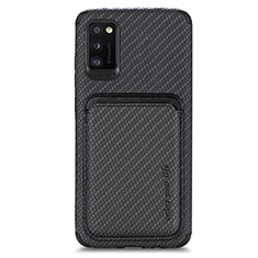 Ultra-thin Silicone Gel Soft Case Cover with Magnetic S02D for Samsung Galaxy A41 Black