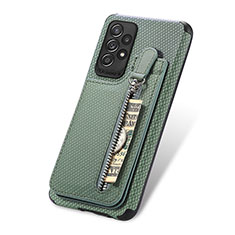 Ultra-thin Silicone Gel Soft Case Cover with Magnetic S02D for Samsung Galaxy A52 4G Green