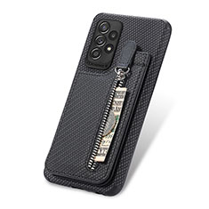 Ultra-thin Silicone Gel Soft Case Cover with Magnetic S02D for Samsung Galaxy A52s 5G Black