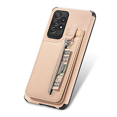 Ultra-thin Silicone Gel Soft Case Cover with Magnetic S02D for Samsung Galaxy A52s 5G Gold