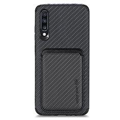 Ultra-thin Silicone Gel Soft Case Cover with Magnetic S02D for Samsung Galaxy A70S Black