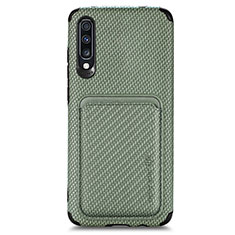 Ultra-thin Silicone Gel Soft Case Cover with Magnetic S02D for Samsung Galaxy A70S Green