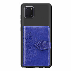 Ultra-thin Silicone Gel Soft Case Cover with Magnetic S02D for Samsung Galaxy A81 Blue