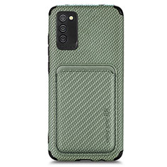 Ultra-thin Silicone Gel Soft Case Cover with Magnetic S02D for Samsung Galaxy F02S SM-E025F Green