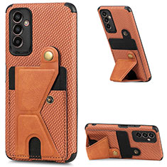 Ultra-thin Silicone Gel Soft Case Cover with Magnetic S02D for Samsung Galaxy M13 4G Brown