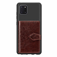 Ultra-thin Silicone Gel Soft Case Cover with Magnetic S02D for Samsung Galaxy M60s Brown