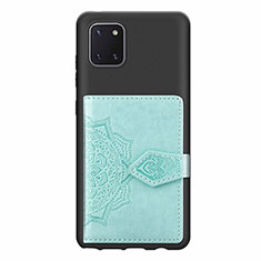 Ultra-thin Silicone Gel Soft Case Cover with Magnetic S02D for Samsung Galaxy Note 10 Lite Mint Blue