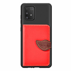 Ultra-thin Silicone Gel Soft Case Cover with Magnetic S02D for Samsung Galaxy S10 Lite Red