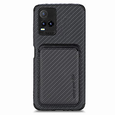 Ultra-thin Silicone Gel Soft Case Cover with Magnetic S02D for Vivo Y21 Black