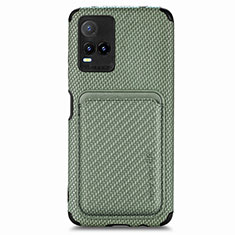 Ultra-thin Silicone Gel Soft Case Cover with Magnetic S02D for Vivo Y21 Green