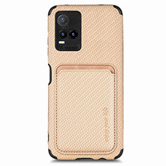 Ultra-thin Silicone Gel Soft Case Cover with Magnetic S02D for Vivo Y21t Gold