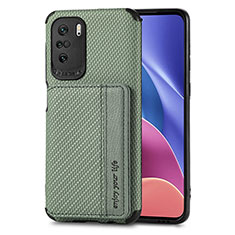 Ultra-thin Silicone Gel Soft Case Cover with Magnetic S02D for Xiaomi Poco F3 5G Green