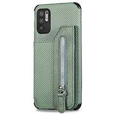 Ultra-thin Silicone Gel Soft Case Cover with Magnetic S02D for Xiaomi POCO M3 Pro 5G Green