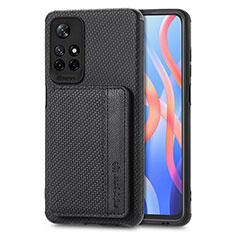 Ultra-thin Silicone Gel Soft Case Cover with Magnetic S02D for Xiaomi Poco M4 Pro 5G Black