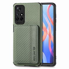 Ultra-thin Silicone Gel Soft Case Cover with Magnetic S02D for Xiaomi Poco M4 Pro 5G Green