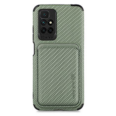 Ultra-thin Silicone Gel Soft Case Cover with Magnetic S02D for Xiaomi Redmi 10 (2022) Green