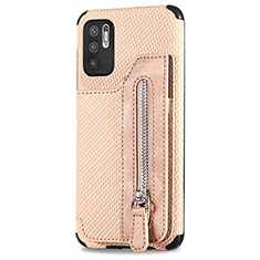 Ultra-thin Silicone Gel Soft Case Cover with Magnetic S02D for Xiaomi Redmi Note 10 5G Gold