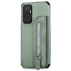 Ultra-thin Silicone Gel Soft Case Cover with Magnetic S02D for Xiaomi Redmi Note 10 Pro 4G Green