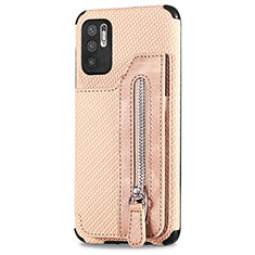 Ultra-thin Silicone Gel Soft Case Cover with Magnetic S02D for Xiaomi Redmi Note 10T 5G Gold