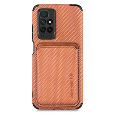Ultra-thin Silicone Gel Soft Case Cover with Magnetic S02D for Xiaomi Redmi Note 11 4G (2021) Brown