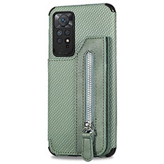 Ultra-thin Silicone Gel Soft Case Cover with Magnetic S02D for Xiaomi Redmi Note 11 4G (2022) Green