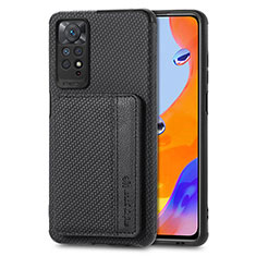 Ultra-thin Silicone Gel Soft Case Cover with Magnetic S02D for Xiaomi Redmi Note 11 Pro 4G Black