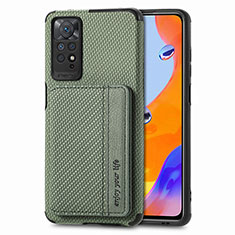 Ultra-thin Silicone Gel Soft Case Cover with Magnetic S02D for Xiaomi Redmi Note 11 Pro 5G Green