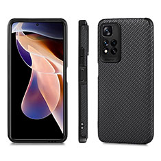 Ultra-thin Silicone Gel Soft Case Cover with Magnetic S02D for Xiaomi Redmi Note 11 Pro+ Plus 5G Black