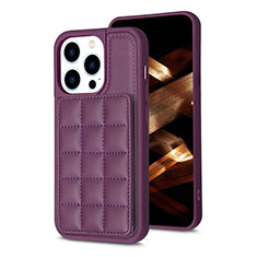 Ultra-thin Silicone Gel Soft Case Cover with Magnetic S03D for Apple iPhone 15 Pro Max Purple