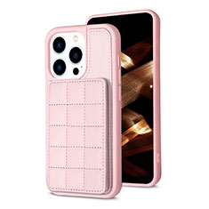 Ultra-thin Silicone Gel Soft Case Cover with Magnetic S03D for Apple iPhone 15 Pro Rose Gold