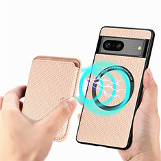 Ultra-thin Silicone Gel Soft Case Cover with Magnetic S03D for Google Pixel 7a 5G Rose Gold