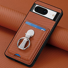 Ultra-thin Silicone Gel Soft Case Cover with Magnetic S03D for Google Pixel 8 5G Brown