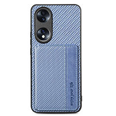 Ultra-thin Silicone Gel Soft Case Cover with Magnetic S03D for Huawei Honor 70 5G Blue