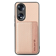 Ultra-thin Silicone Gel Soft Case Cover with Magnetic S03D for Huawei Honor 70 5G Gold