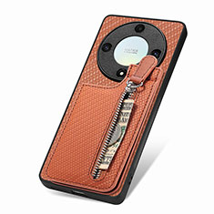 Ultra-thin Silicone Gel Soft Case Cover with Magnetic S03D for Huawei Honor Magic5 Lite 5G Brown