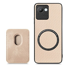 Ultra-thin Silicone Gel Soft Case Cover with Magnetic S03D for Realme C30s Gold