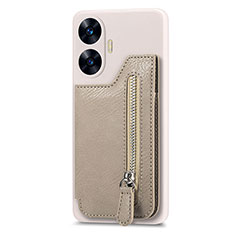 Ultra-thin Silicone Gel Soft Case Cover with Magnetic S03D for Realme Narzo N55 Khaki