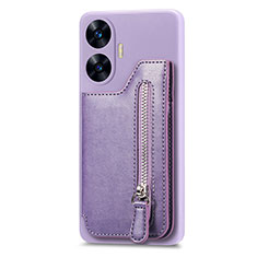 Ultra-thin Silicone Gel Soft Case Cover with Magnetic S03D for Realme Narzo N55 Purple