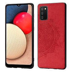Ultra-thin Silicone Gel Soft Case Cover with Magnetic S03D for Samsung Galaxy A02s Red