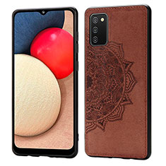 Ultra-thin Silicone Gel Soft Case Cover with Magnetic S03D for Samsung Galaxy A03s Brown