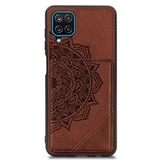 Ultra-thin Silicone Gel Soft Case Cover with Magnetic S03D for Samsung Galaxy A12 5G Brown