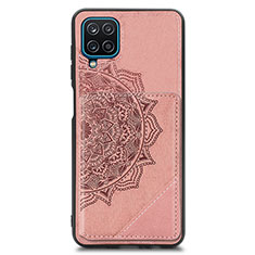Ultra-thin Silicone Gel Soft Case Cover with Magnetic S03D for Samsung Galaxy A12 5G Rose Gold