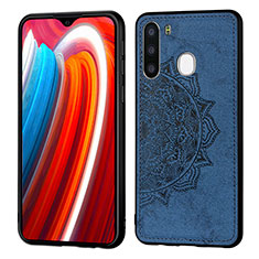Ultra-thin Silicone Gel Soft Case Cover with Magnetic S03D for Samsung Galaxy A21 European Blue