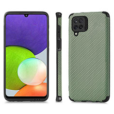 Ultra-thin Silicone Gel Soft Case Cover with Magnetic S03D for Samsung Galaxy A22 4G Green