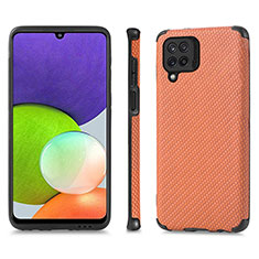 Ultra-thin Silicone Gel Soft Case Cover with Magnetic S03D for Samsung Galaxy A22 4G Orange