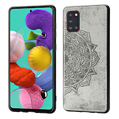 Ultra-thin Silicone Gel Soft Case Cover with Magnetic S03D for Samsung Galaxy A31 Gray