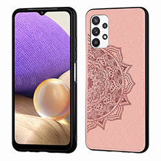 Ultra-thin Silicone Gel Soft Case Cover with Magnetic S03D for Samsung Galaxy A32 4G Rose Gold