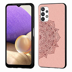 Ultra-thin Silicone Gel Soft Case Cover with Magnetic S03D for Samsung Galaxy A32 5G Rose Gold