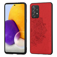 Ultra-thin Silicone Gel Soft Case Cover with Magnetic S03D for Samsung Galaxy A52 5G Red